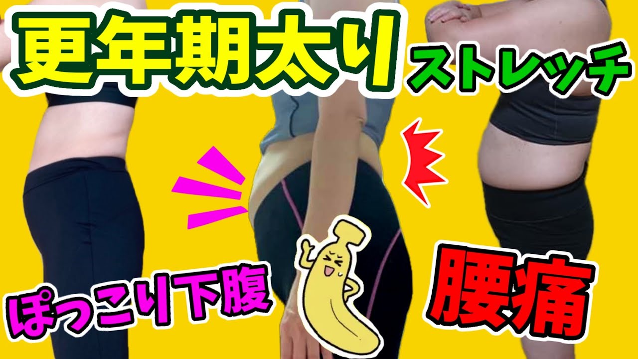 【お腹痩せストレッチ】かんたん10分でぽっこり下腹も腰痛も治る！バナナ腰にも！ img